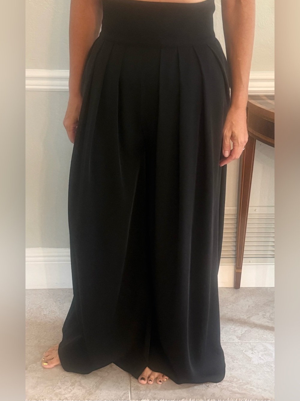Gracia Black Wide-Leg Palazzo Pants